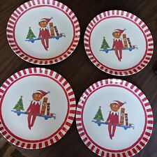 Juego de 4 platos de vacaciones de Navidad de melamina Pottery Barn Kids Elf on the Shelf, usado segunda mano  Embacar hacia Argentina
