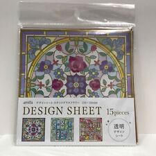 Used, Stained Glass Flower Design Sheet 15 Pieces 3 Patterns, 5 Pieces Each Origami for sale  Shipping to South Africa