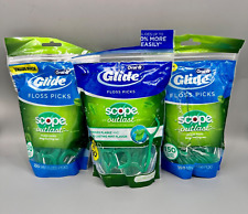 Escopo de palitos de fio dental Oral B Glide perfeito estado 3PK x 150Ct! Sacos danificados! comprar usado  Enviando para Brazil