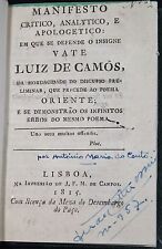 1815 CAMÕES LUSÍADAS Defesa por Antonio Maria Couto & Crítica Poema Oriente comprar usado  Enviando para Brazil