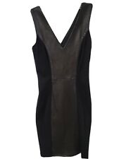 Mini vestido feminino Bebe preto couro genuíno painel Bodycon tamanho 2 caixa bainha plissada , usado comprar usado  Enviando para Brazil