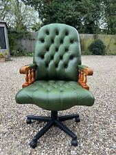 Chesterfield green leather for sale  LUTTERWORTH