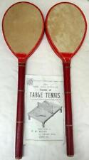 ANTIQUE TABLE TENNIS PING PONG BATS VELLUM for sale  Shipping to South Africa