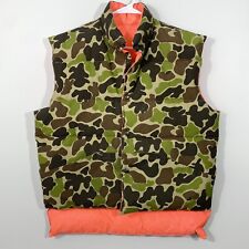 VTG Cabelas Frogskin Duck Camo Puffer Vest Size Large Goose Down Reversible for sale  Shipping to South Africa