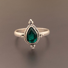 Emerald Ring 925 Sterling Silver Handmade women Jewelry Gift For Her KA-107 for sale  Shipping to South Africa