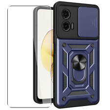 Capa para telefone Motorola Moto G73 5G + protetor de tela de vidro azul marinho comprar usado  Enviando para Brazil