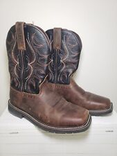 Botas de Trabajo Justin Para Hombre Cuero Marrón Western Impermeables Talla 7.5D StockMJ1012  segunda mano  Embacar hacia Argentina