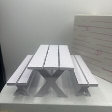 Dept 56 Carrot Patch Collection White Picnic Table & Benches 7387-3 Wood 3” Rare for sale  Shipping to South Africa