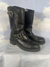 Retro Chippewa Black Leather motorcycle Engineer boots 9 D, used for sale  Shipping to South Africa