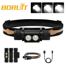 BORUiT D25 LED Headlamp Rechargeable Head Torch Headlight Light Lamp Fishing USB for sale  Shipping to South Africa