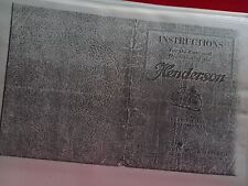 Henderson motorcycle manual for sale  COULSDON