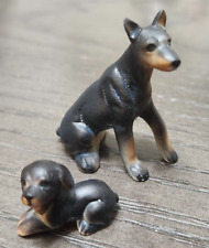 Doberman Dog and Puppy Vintage Miniatura Família Original PEQUENA FOFA HTF, usado comprar usado  Enviando para Brazil