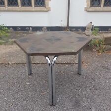 A Very Funky & Retro Hexagonal Top Table with Chrome Legs & Interesting Design for sale  Shipping to South Africa