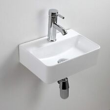 (Sink Only) White Ceramic Vessel Sink Rectangle Compact Bathroom Sink Wall Mount for sale  Shipping to South Africa