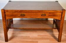 1910s Antique Mission Arts & Crafts Solid Tiger Oak Office desk / writing desk, used for sale  Shipping to South Africa