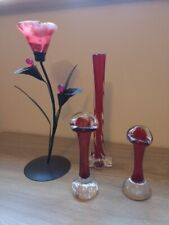 Red glass vases for sale  HORNCHURCH