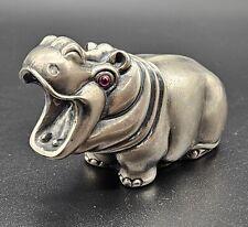 Antique silver hippo for sale  LONDON