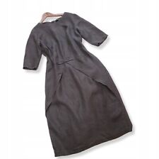 Piękna lniana grafitowa sukienka midi jakość 44 na sprzedaż  PL