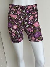 Pantalones cortos de bicicleta Spell negros púrpura floral talla mediana segunda mano  Embacar hacia Argentina