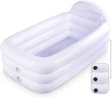 HIWENA Inflatable Portable Bathtub, White Durable Soaking Bath Tub with Large... for sale  Shipping to South Africa