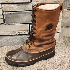 Botas Sorel Masculinas Maverick Duck Couro Marrom Borracha com Cadarço Isolado Tamanho 10 comprar usado  Enviando para Brazil