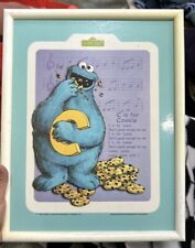 C is for Cookie Monster Vintage 1980's Sesame Street Framed Print 10" x 13" for sale  Shipping to South Africa