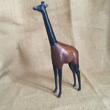 Estatueta girafa madeira e metal escultura prateleira sitter colecionável 10 1/4" de altura comprar usado  Enviando para Brazil