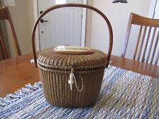 Nantucket Woven Basket Purse - 1994 signed "Larnum", used for sale  Shipping to South Africa