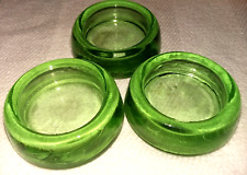 3 PROTETORES DE PISO vintage de vidro verde vaselina Hazel Atlas 2,25 polegadas comprar usado  Enviando para Brazil