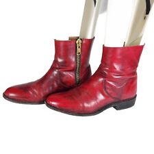 Botas de tornozelo masculinas Mezcalero EUA 8,5EE couro vermelho desgastado com zíper lateral  comprar usado  Enviando para Brazil