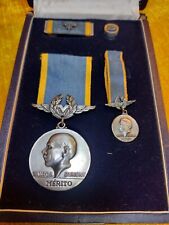 Rara Medalla de Plata al Mérito Santos Dumond FAB Fuerza Aérea Brasileña completa en caja segunda mano  Embacar hacia Argentina
