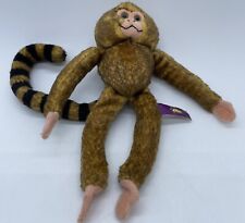 Tangerine Press Striped Tail Marmoset  8" Plush Stuffed Hugger Hook Loop Monkey for sale  Shipping to South Africa