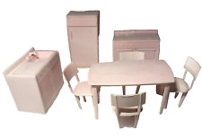 MPC Conjunto de Móveis para Casa de Bonecas Cozinha Fogão Pia Geladeira Mesa 4 Cadeiras Rosa, usado comprar usado  Enviando para Brazil