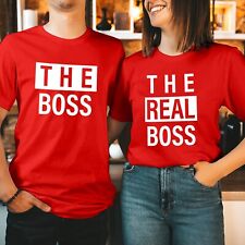Camiseta The Boss & The Real Boss Funny Valentine's Day masculina feminina casal combinando, usado comprar usado  Enviando para Brazil