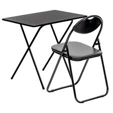 Juego de sillas y escritorio de madera plegable todo negro para estudiar en el hogar PC computadora portátil mesa segunda mano  Embacar hacia Mexico
