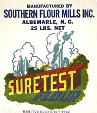 SURETEST BLEACHED SELF-RISING FLOUR BAG Paper 25# Southern Flour Albemarle NC for sale  Shipping to South Africa