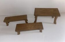 Muebles de madera para casa de muñecas mesas de granja 3 piezas hechas a mano segunda mano  Embacar hacia Mexico