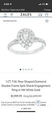 1 ct total weight pear shaped diamond engagement ring size 8 I SI2 Halo , used for sale  Lafayette