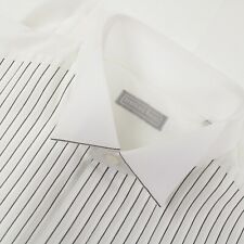 Stefano Ricci NWT Tux Dress Shirt Size 16 41 White & Black Wing & French Cuff for sale  Shipping to South Africa