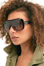 Óculos de sol Free People escudo oversized marrom tartaruga plástico marrom Len NOVO comprar usado  Enviando para Brazil