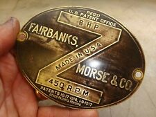 ORIGINAL NAME TAG FAIRBANKS MORSE 3hp Z Hit Miss Old Gas Engine FM !!!!!, used for sale  Shipping to Canada