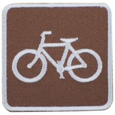 Bicycle Applique Patch - Bike Trail Park Sign Recreational Activity 2" (Iron on) for sale  Shipping to South Africa
