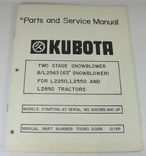 Kubota B2563 L2563 BL2563 Snowblower L2250 L2550 L2850 Parts Service Manual for sale  Clayton