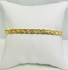 7.25" Solid 14k Yellow Gold Nugget Bracelet (2736) , used for sale  Barrington