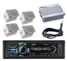 Bluetooth Usb Marine iPod Xxx Antena De Rádio Am Fm Amplificador 4 Alto-falantes Caixa Branca comprar usado  Enviando para Brazil