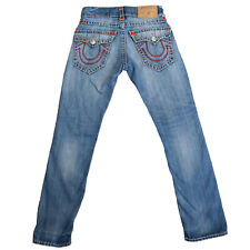 Jeans desgastado vintage 00s Y2K True Religion minhoca com abas de bolso 29x31 comprar usado  Enviando para Brazil