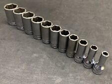 Snap-on Tools 11pc 3/8" Dr Semi-Deep SAE 6pt Chrome Standard Socket Set for sale  Shipping to South Africa