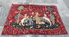 Usado, Tapiz vintage francés medieval pictórico impresionante decoración del hogar tapiz 3x5 pies segunda mano  Embacar hacia Argentina
