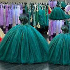Vestido de Baile Verde Esmeralda Quinceañera Cristales Vestidos De 15 Años 16 Años segunda mano  Embacar hacia Argentina