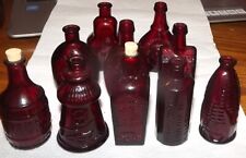 Lote de 10 mini garrafas de vidro vermelho rubi Wheaton 3" comprar usado  Enviando para Brazil